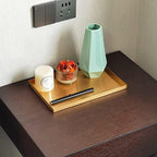 FREELOVE Gold Tray for Bathroom Vanity Brass Decor, Small Candle Holder, Rectangle Soap Dish, Brushed Square Plate, Coffee Table Toilet Back Modern Antique, 8''X12'' - Image 4