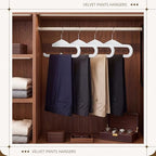 Novabright 50 Pack Velvet Pants Hangers, Slim Open Ended Design, White - Image 6