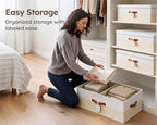 Homsorout Extra Large Storage Bins - Blanket Fabric Storage Boxes with Lids - Image 6