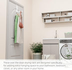 BAKON Over The Door Hanger Folding Clothes Drying Rack, Folding Hanging Coat Rack for Indoor Laundry Room Compact Small Space Foldable Portable Clothing Hanger Hook Collapsible- 4 Pack(White) - Image 4
