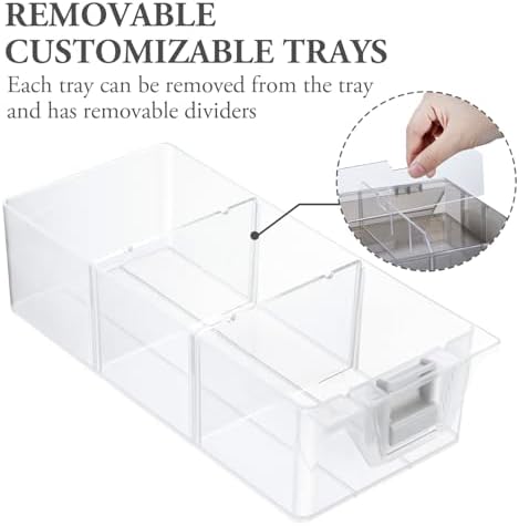 MyGift Smoke Gray Craft Storage Organizer Case, 24 Compartments & 6 Drawers - Image 3
