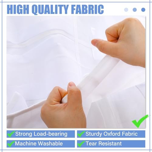 Windyun 2 Pcs 40 Pocket Over the Door Shoe Organizer, White - Image 6