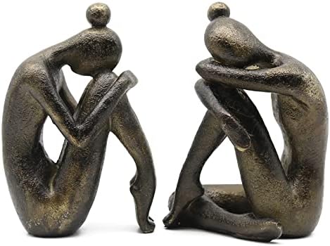 Lukitas Unique Decorative Girl Thinker Bookends, Book Holder, Resin 6.5'' - Image 5