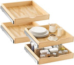 Sintuff 4 Pack Wooden Pull out Tray Cabinet Organizer, 21'' X 21'' by Sintuff