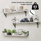 WOPITUES Long Wall Shelves 48″W x 8″D, Floating Book Shelves Max Load 65lbs - Image 3