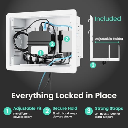 ynVISION.DESIGN 9" Recessed in-Wall Media Box for Clean TV Install, 3 Pack - Image 3