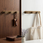 Coat Rack Wall Mounted, Antique Brass Zinc Alloy with 5 Hooks - Image 4