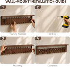 Coat Rack Wall Mount with Shelf, Wood Coat Rack with 12 Hooks, Decorative Wall Storage for Entryway, Bedroom, Bathroom, Living Room and Office - Image 3