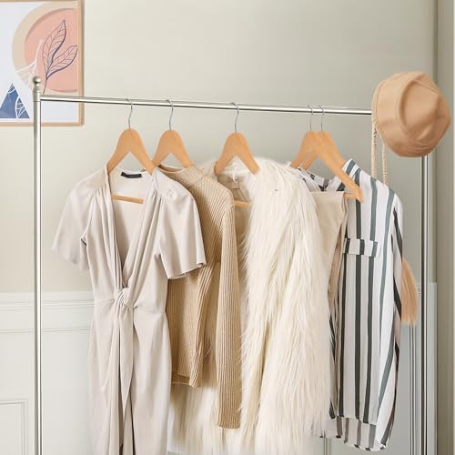 ZENY Wooden Hangers 50 Pack, Solid Wood Hanger with Non Slip Pant Bar - Image 6