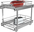 JOWBOOW 2-Tier Cabinet Pull Out Shelves, 11" W x 22" D, Chrome by JOWBOOW