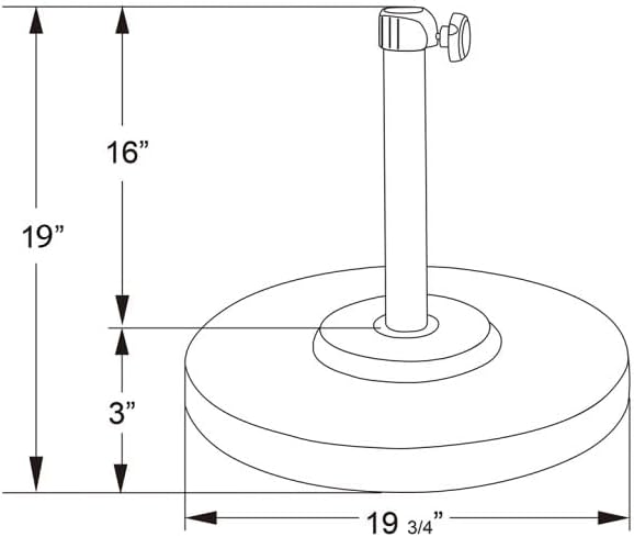 California Umbrella 50 lbs. Round Concrete Weighted Powdercoated Steel Umbrella Base, Black Frame, One Size , CFMT160-Black - Image 5