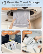 BAGSMART Vacuum Seal Storage Bags for Clothing Travel, 12 Pack Travel Essentials Bundle includes Laundry Bag & Waterproof Shoe Bag & TSA Approved Toiletry Bag, Hand Pump Included - Image 3
