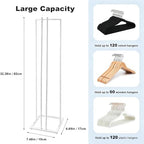 32 Inch Hanger Organizer, Metal Hanger Storage Stacker, White - Image 2