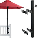 Patio Umbrella Holder – Easy Installation - Space Saving Umbrella Holder Design - Outdoor Umbrella Base and Mount - Attaches to Railing Maximizing Outdoor Patio Space and Shade, Black by LOVEYOURDECK