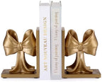 Epakh 2 Pcs Gold Bow Book Ends Decorative Bookends by Epakh
