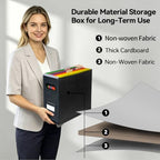 4 Pack Collapsible File Storage Box for Letter Size Documents, Portable File Organizer Box with Plastic Rails and Reinforced Cardboard, Desktop and Home Office Organization, Black - Image 4