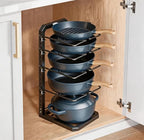 Pots and Pans Organizer under Cabinet, 5 Adjustable Tiers Heavy-Duty Pan Pot Organizer with 16.5" Height, Holds 55 LB - Cast Iron Skillets, Griddles, Shallow Cookware by GIGIFTREE