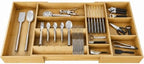 Bamboo Expandable Kitchen Drawer Organizer, 17.8-30 in,Natural by Home