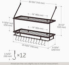 KES 30-Inch Oiled Bronze Pot Rack Wall Mounted, 100 Lbs Capacity, 12 Hooks - Image 6