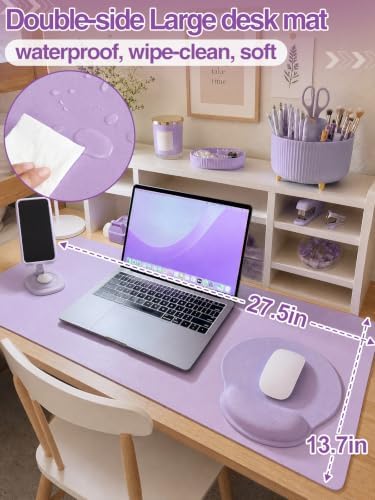 76Pcs Purple Desk Accessories Set, Office School Supplies for Women Girls - Image 2