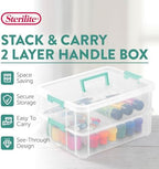 Sterilite Stack & Carry 2-Layer Handle Storage Box with Lids, 4-Pack - Image 2