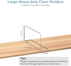 OKPOW Shelf Dividers Closet Organizer - 7.5" Tall X 11.8" Deep Acrylic Clear Sturdy Separate for Clothes Purse - Adjustable Space Saver Easy Install for Home Organization Enthusiasts 12 Pack - Image 3