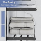 Bethom Bathroom Towel Rack with 2 Bars, 24 Inch Towel Shelf, Matte Black - Image 4