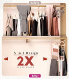 Pants Hangers Space Saving,5 Pack 5 Tier Velvet Short Neck Pants Hangers - Image 3
