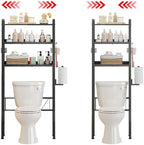 Over the Toilet Storage Shelf 3-Tier Adjustable Bathroom Organizers and Storage Shelves Bathroom Rack Above Toilet Storage with Paper Holder and 4 Hooks Space Saver Storage for Laundry by Unknown