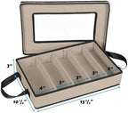 Flatware Storage Case 5 Compartments Silverware Container Box, Brown - Image 4