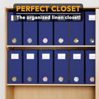 SpaceAid 12 Pack Bed Sheet Organizers and Storage, Foldable Linen Closet Organizer, Set Folder Keeper With Window XL (Queen & King Size) Bedding Container (Navy Blue) - Image 5
