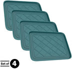All Weather Boot Tray 4 Pack - Small Water Resistant Plastic Utility Shoe Mat for Indoor and Outdoor Use in All Seasons by Stalwart (Teal) - Image 3