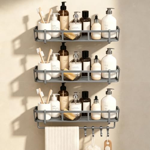 Shower Caddy Hanging 3 Pack, Rustproof Adhesive Corner Shower Shelves by Unknown