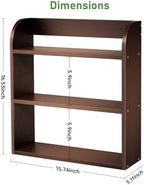 ROMGUAR CRAFT 3 Tier Bamboo Spice Rack, Countertop or Wall Mounting, Brown - Image 3