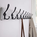 SKOLOO Rustic Large Wall Mounted Coat Rack-38.6'' Long Coat Rack for Wall, Pine Solid Wood Coat Rack Hook, Farmhouse Coat Hanger Wall Mount for Hanging Jacket Coat Hat, Pack of 2 - Image 4