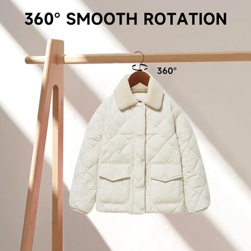 Wooden Clothes Hangers with Pants Bars, Walnut, 108-Pack - Image 3