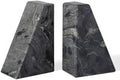 Karibiber Marble Bookends for Heavy Books, Decorative Book Ends for Shelves, Titanium Black Stone Durable and Heavy-Duty Book Ends for Hardback Books & CDS, Unique Book Stopper & Holder, Set of 2 by Karibiber