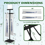 Umbrella Bag Stand, Wet Umbrella Stand with 220 Umbrellas Bags, Black - Image 7
