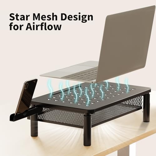 Zimilar 2 Pack Monitor Stand Riser with Metal Drawer, 3 Height Adjustable - Image 5