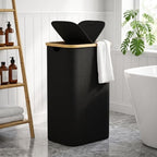 efluky Double Laundry Hamper with Lid and 2 Removable Bags, Black - Image 4