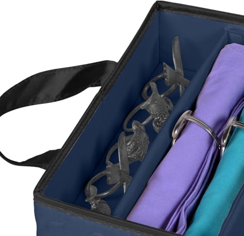 Flatware Storage Case 5 Compartments Silverware Container Box, Blue - Image 6