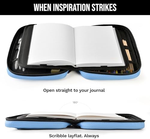 Scribbles That Matter - A5 Pencil Case Pouch + Journal Organizer - Large capacity Kawaii Pencil Pouch, Pen Case, Marker Case, Storage Journal Pouch Zippered Pocket Adjustable Shoulder Strap (7 x 10) - Image 2
