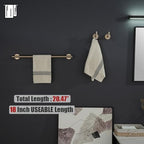 JQK Champagne Bronze Towel Bar, 20.5 Inch 304 Stainless Steel Thicken 0.8mm Towel Rack Bathroom, Towel Holder Wall Mount, Useable Length 18 Inch, TB110L18-CB - Image 3