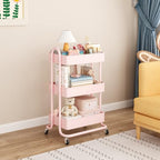 MIOCASA 3-Tier Metal Utility Rolling Cart, Heavy Duty Multifunction Cart with Lockable Casters, Easy to Assemble, Suitable for Office, Bathroom, Kitchen, Garden - Image 6