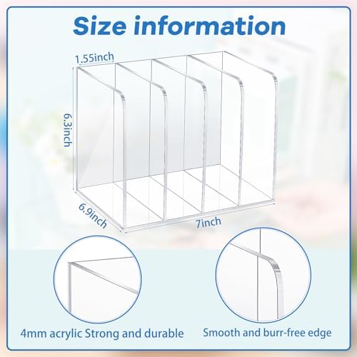 Suzile Clear Acrylic Magazine File Holder, Stylish, 7 x 6.9 x 6.3 Inch - Image 2