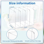 Suzile Clear Acrylic Magazine File Holder, Stylish, 7 x 6.9 x 6.3 Inch - Image 2