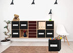 13x13x13 storage cube bins(Set of 8) Fabric storage cubes with 8 Labels Window Cards & a Pen,storage cubes 13x13,storage bin,Collapsible 13 inch cube storage bins,Cubby Organizer Boxes,Black - Image 6