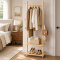 Taitiy Coat Rack Freestanding Solid Wood Clothes Rack with Wheels by Taitiy