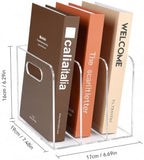 Clear Acrylic Magazine File Holder, 3 Vertical Compartments Acrylic File Organizer, Desk Document Book Holder Rack, Folder Rack Binder for Office/Documents/Classroom, Holds Magazines, Notebooks, Book - Image 2