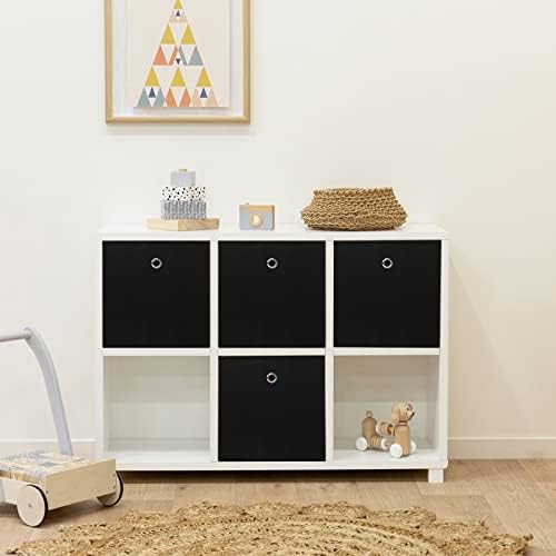 Foldable Storage Cubes Bins ,11 Inch Cloth Storage Cube Fabric Storage Box Cubes Organizer Baskets with Handles for Home Organizer Set of 10 (Black) - Image 5